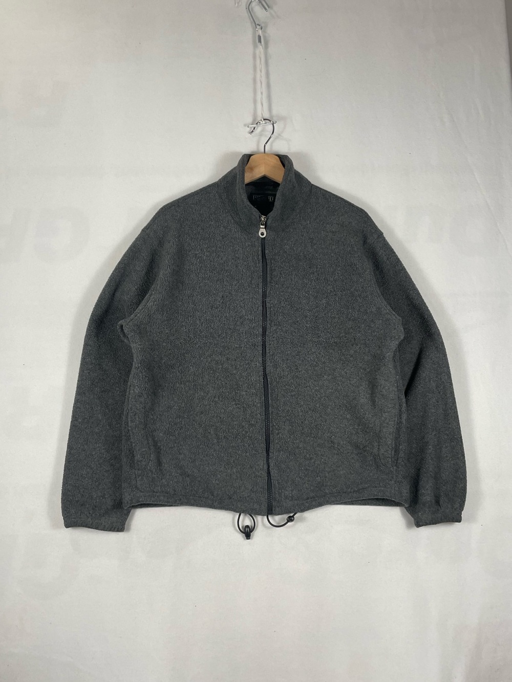 Vintage Land's End Gray Polartec Full Zip Fleece Made In USA mens Sz S